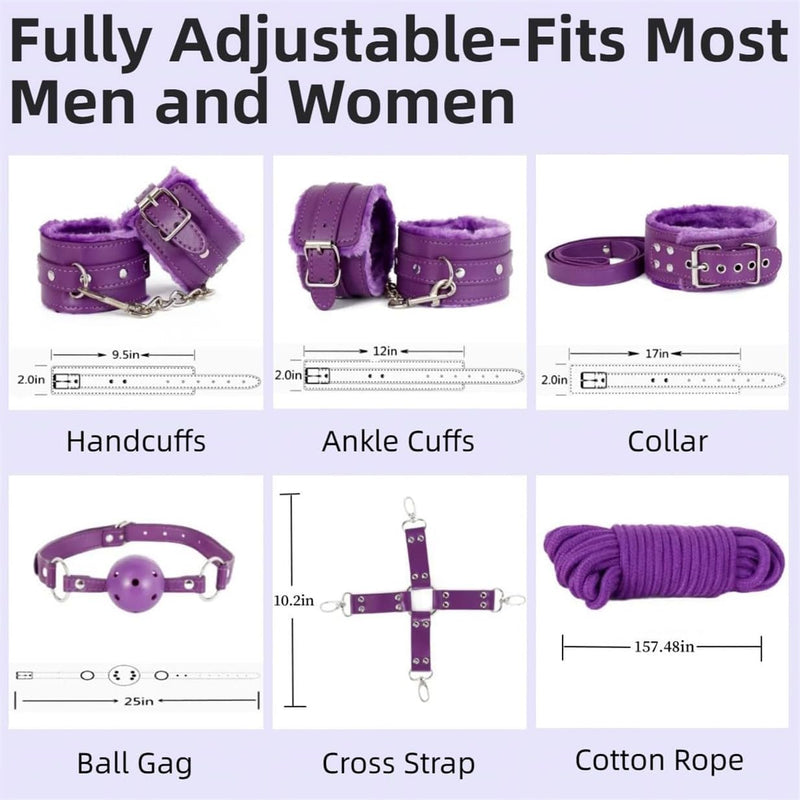 Christmas Gift 12 Piece Purple Accessory Set, Multi-Functional Wrist and Ankle Training Straps, Adjustable-H
