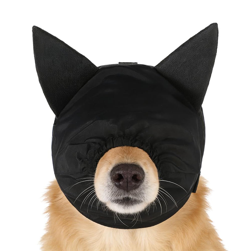 ITODA Dog Calming Muzzle Pet Eye Cover Adjustable Dog Blindfold Shading Anti-Anxiety Eye Cover for Grooming Anti Car Sickness M