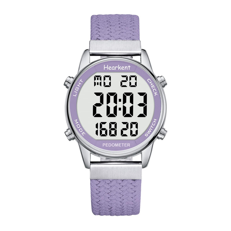 Hearkent Women Pedometer Watch for Walking Steps and Miles-Step Counter for Calories,30M Waterproof-EL Backlight-Countdown-Stopwatch-No App Step Tracker for Adults Seniors purple - BeesActive Australia