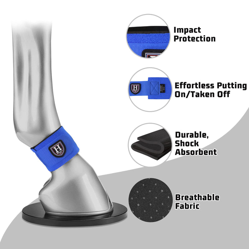 Harrison Howard Durable Shock-Absorbent Breathable Impact Protection Pastern Wraps for Horse in Pairs Blue - BeesActive Australia