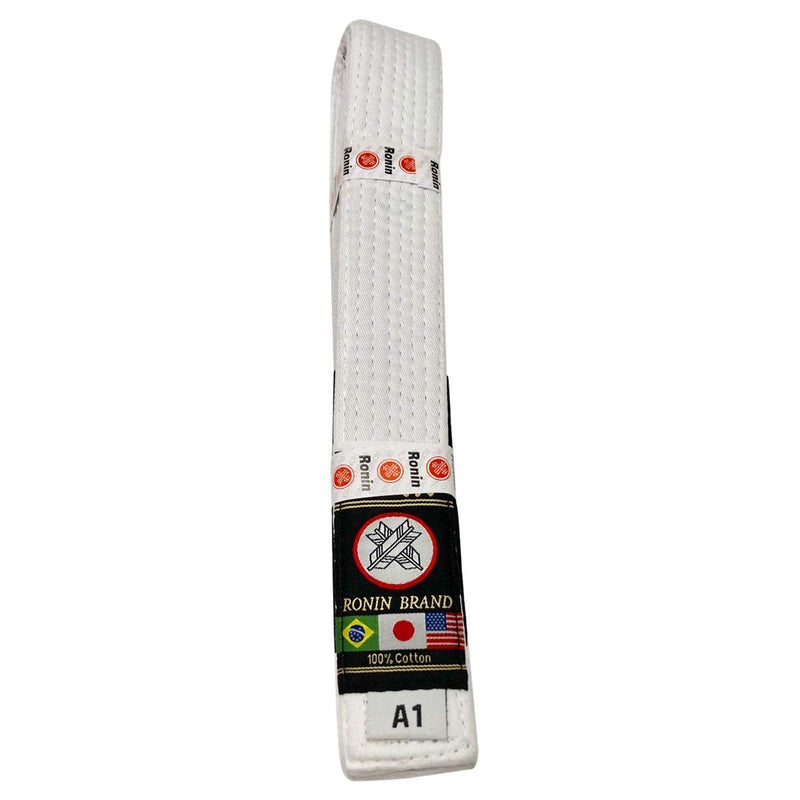 Ronin BJJ Gi Belt – Brazilian Jiu Jitsu Belt - Poly/Cotton Fabric A3 White - BeesActive Australia