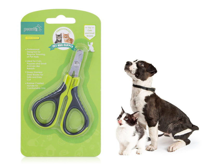 pecute Cat Claw Scissors, Cat Scissors Great for Beginners, Cat Nail Cutter Stainless Steel, Cat Nail Scissors Light, Claw Care for Puppies Cats Rabbits Small Animals (Green) - BeesActive Australia