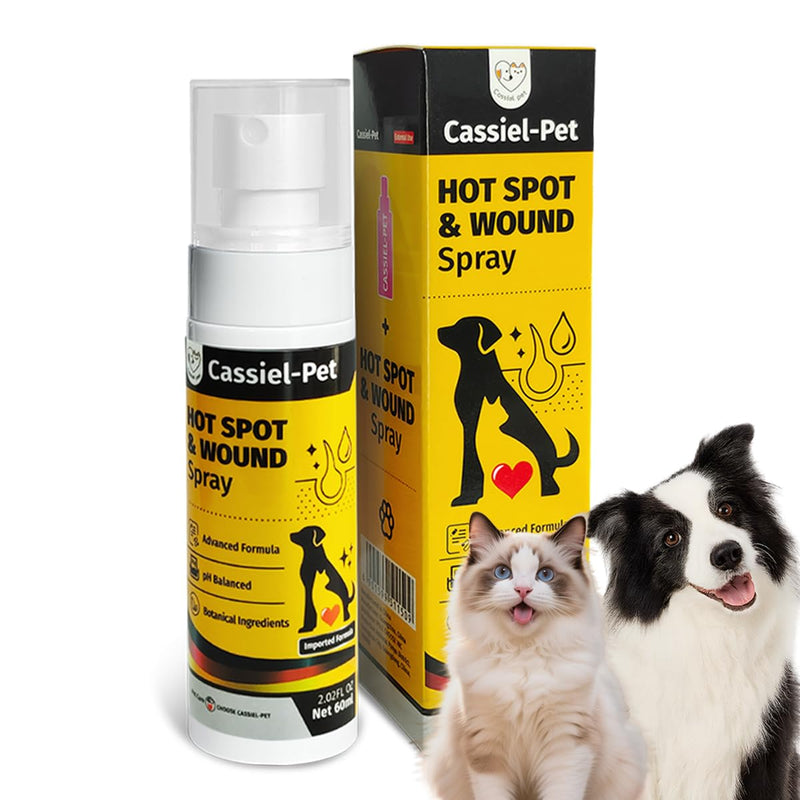 Hot Spot Spray for Dogs, Itch Relief Spray & Hot Spot Treatment for Dogs, Cats, Helps Alleviate Sensitive Skin, Scratching, and Licking of Coat, for All Animals, 2.02oz