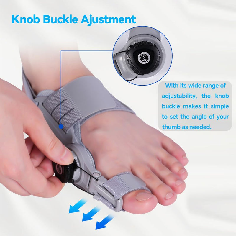 Bunion Corrector for Men and Women Big Toe, Adjustable Splint for Hallux Valgus Correction with Anti-slip Heel Strap and Detachable Silicone Pad, Toe Separators Pack (3) 3