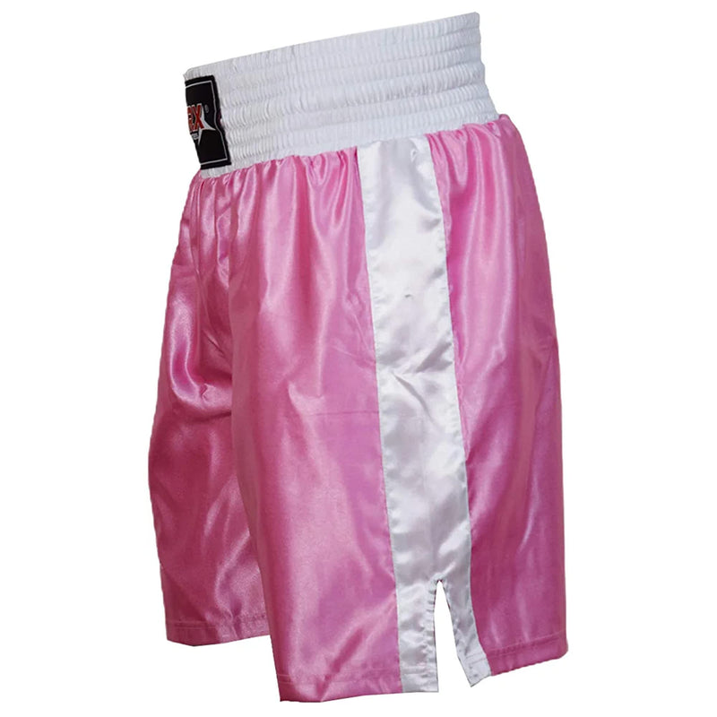 Men Boxing Shorts for Boxing Training Fitness Gym Cage Fight MMA Mauy Thai Kickboxing Trunks Clothing Medium Pink/White