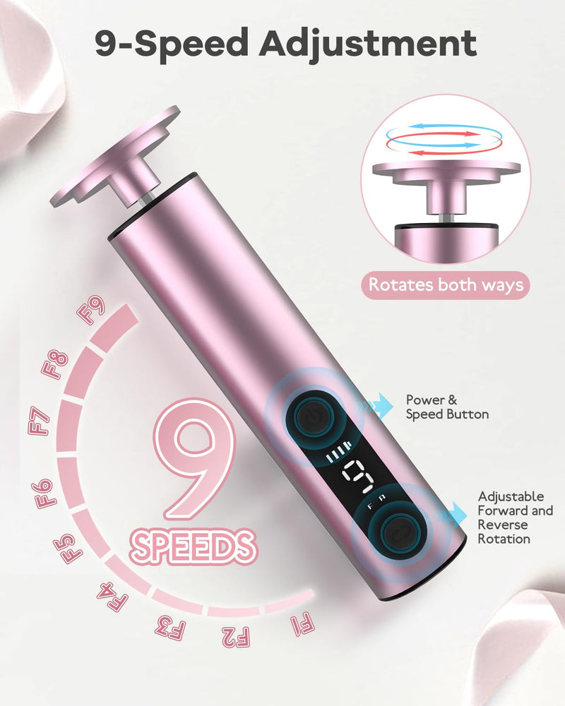 Electric Foot Callus Remover - 9-Speed Adjustable, Callus Remover for Feet with LED Display, Rechargeable & Wireless Pedicure Tools for Dead Skin Pink - BeesActive Australia