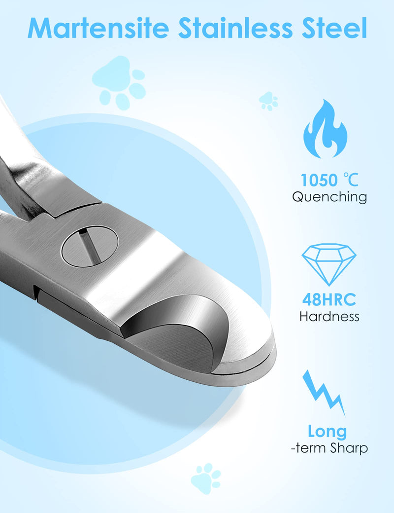 Gobeigo Upgrade Wide Open Dog Nail Clippers for Large Dogs Cut Like Butter, Heavy Duty Dog Nail Trimmer Full Metal Razor Sharp Professional for All Dogs Cats with Thick Toenail - BeesActive Australia