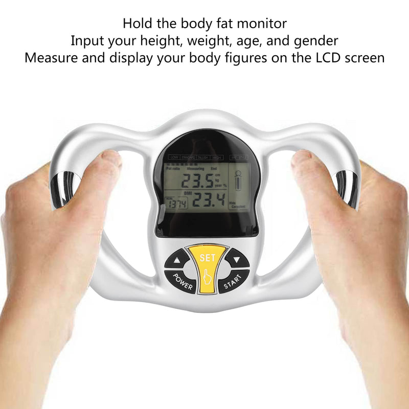 Handheld Body Fat Monitor, Portable Digital Body Fat Analyzer Meter with LCD Display, Multifunctional Body Fat Tester, Muscle Water Body Fat Loss Monitor for Weight Loss, Fitness - BeesActive Australia