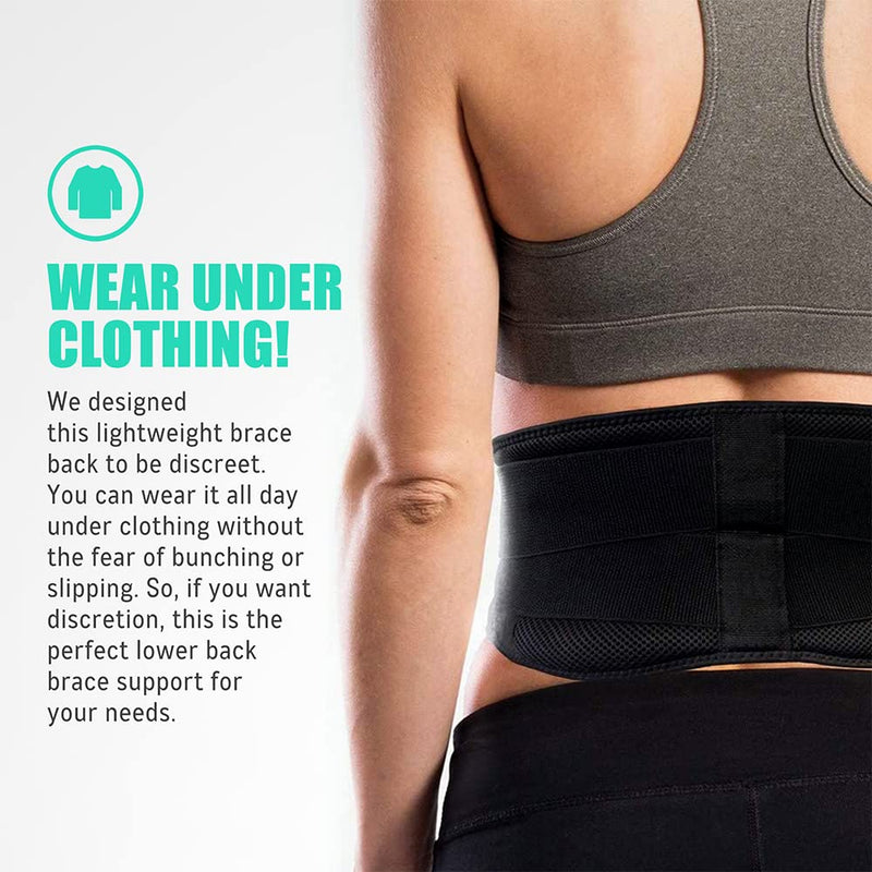 Back Brace for Lower Back Pain, Back Support Belts with Adjustable Strap, Breathable Lumbar Support Belt with 3D Lumbar Pads, Slim Fit Lumbar Brace, Medium Medium (Pack of 1) - BeesActive Australia