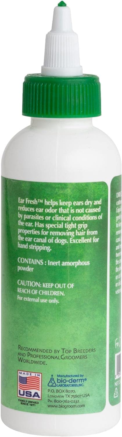 Bio-Groom Ear-Fresh Dog Grooming Ear Powder – Cat & Dog Ear Cleaner, Dog Bathing Supplies, Puppy Wash, Cruelty-Free, Made in USA, Ear Powder for Dogs – 24 g 1-Pack 24 grams - PawsPlanet Australia