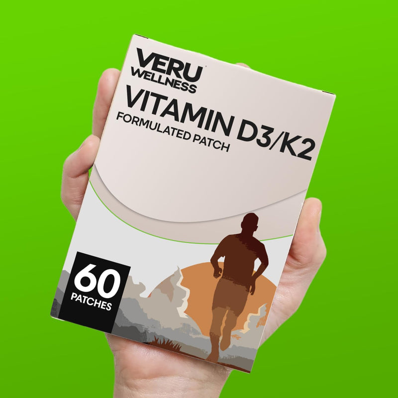Veru Wellness D3/K2 Essential Patch - Vitamin D3 & K2, 60 Count | Daily Convenience