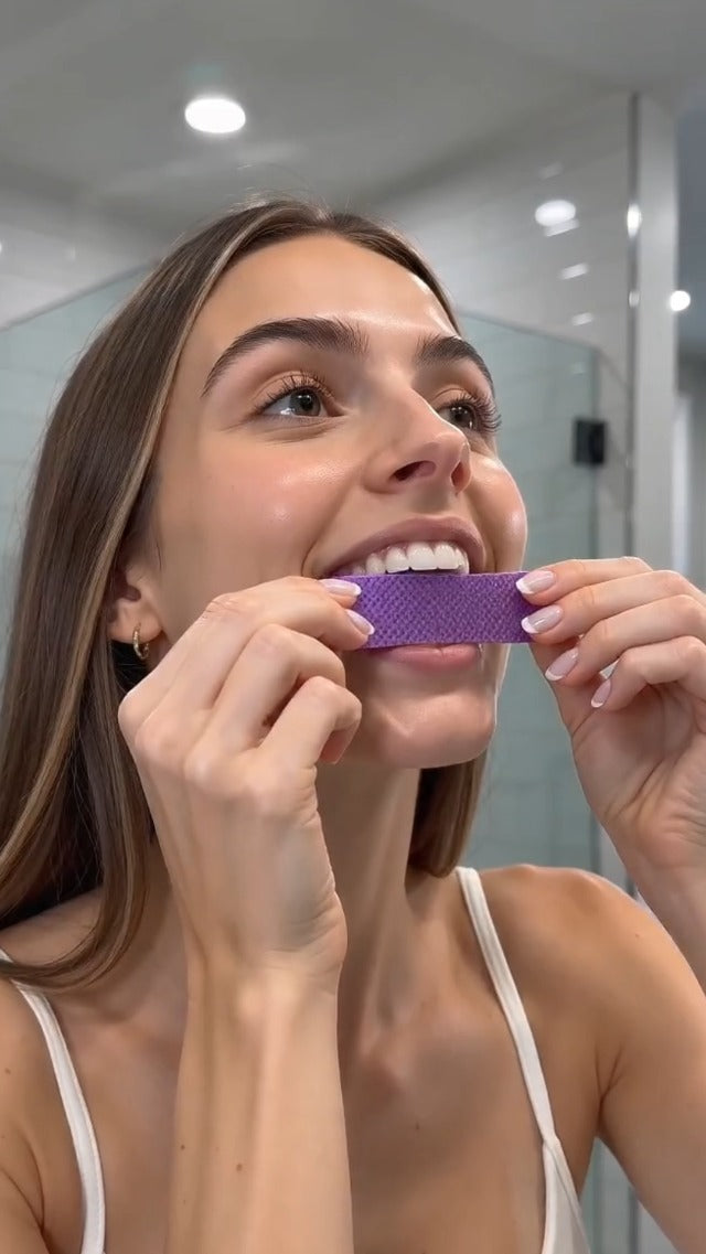 Purple Teeth Whitening Strips 21 Treatments, Enamel Safe - Non Sensitive Teeth Whitening - Non Slip Whitener Strips for a Brighter Smile (Pack of 42 Strips) 1 Count (Pack of 42)