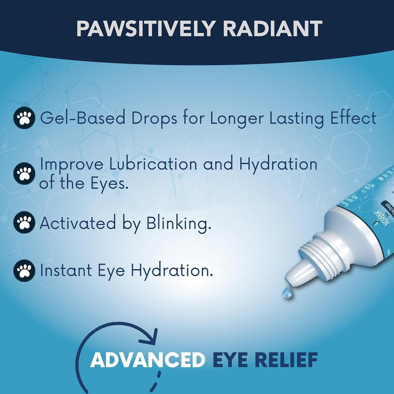 NOVEHA Pet Gel Eye Drops with 0.3% Viscoadaptive Hyaluronan | Eye Solution for Severe Dry Eyes - Long Lasting Hydration, Reduces Nuisance, Swelling & Dryness - Eye Lube for Dog and Cats (2PK - 2x10mL) 2 Pack
