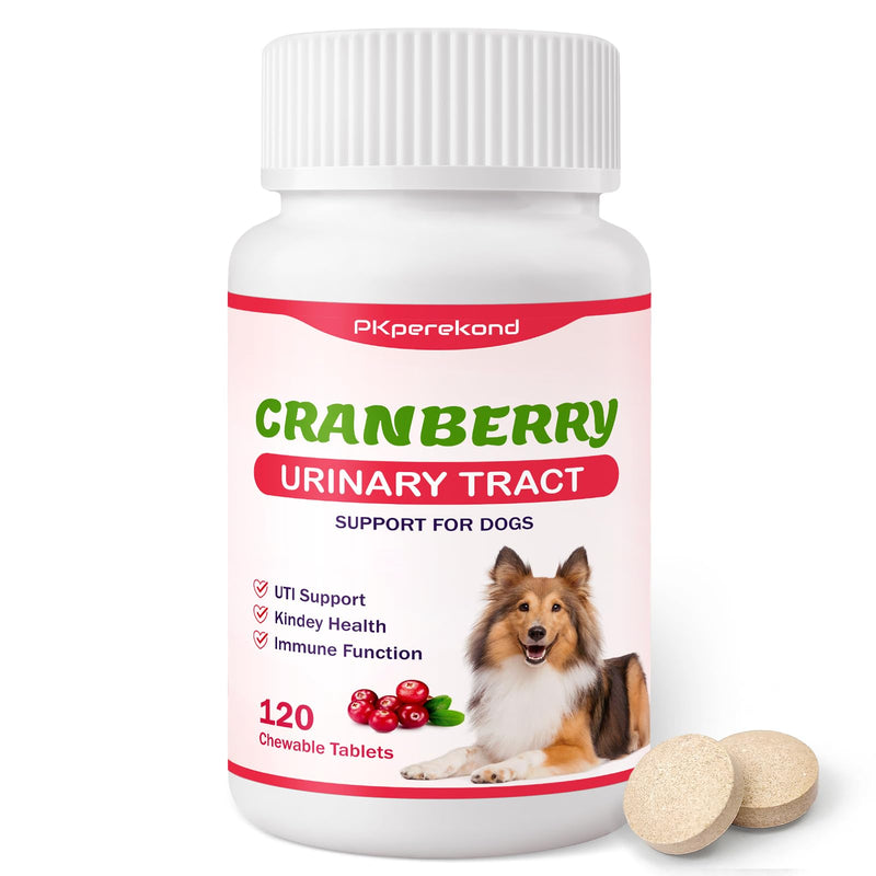 Cranberry for Dogs, 120 Chewable Tablets, UTI Treatment for Dogs, Urinary Tract Support, Promote Kidney and Bladder Health, Cranberry Supplement for Dog