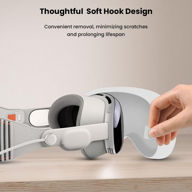 Case Cover for Apple Vision Pro: GEEKERA Impact-Resistant Soft Silicone Protector with Anti-Fingerprint and Non-Slip, Compatible with Apple Vision Pro VR Headset 2024 Accessories White - BeesActive Australia