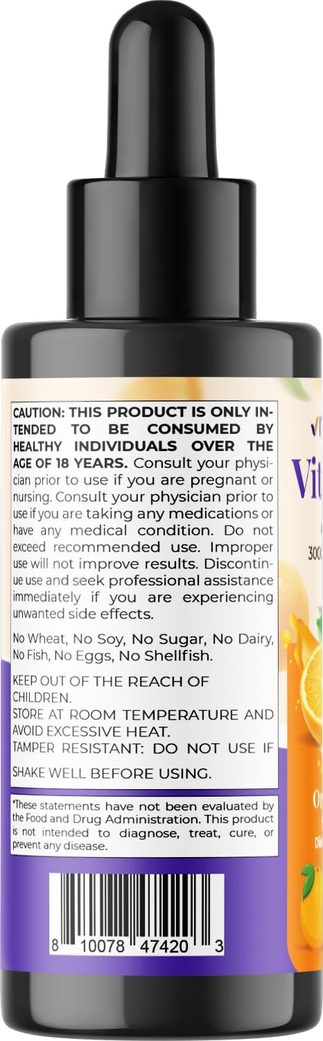 Vitamatic Sugar Free Vitamin A Liquid Drops 10000 IU (3000 mcg) as Retinyl Palmitate - Approximate 4 Months Supply - Immune Support, Eye Health, Skin Health - 2 FL OZ (59 ml) - BeesActive Australia