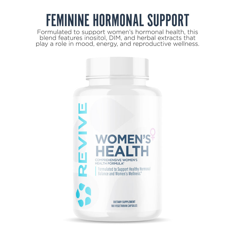 Revive MD Hormone Balance for Women – Hormone Support Supplement w/Myo-Inositol, Chaste Berry, DIM, Vitamins C & E, Evening Primrose Oil – Health & Hormonal Balance (180 Capsules, 30 Servings)