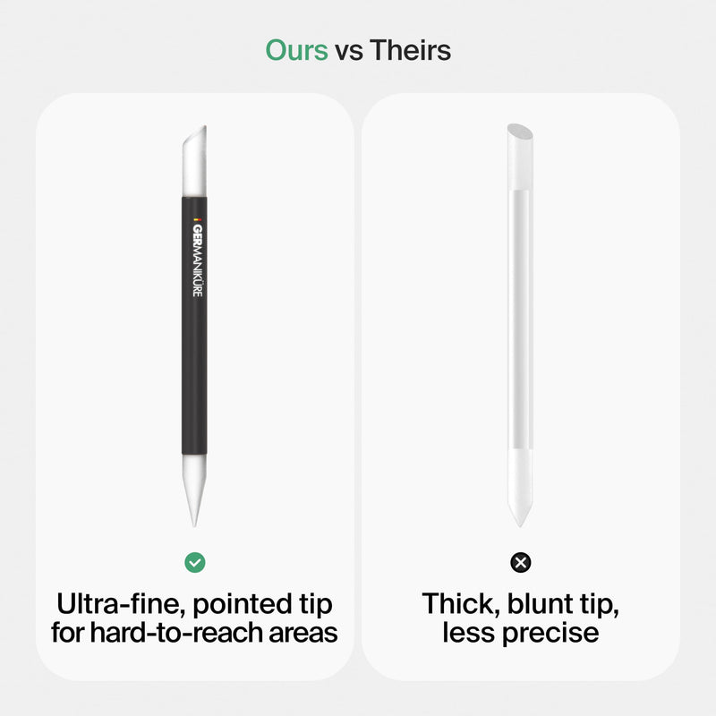 GERMANIKURE Clear Glass Cuticle Stick in Leather Sleeve - Ethically Made in Czech Republic - Cuticle Pusher & Remover, Callous & Dry Skin Fingertip File, Nail Shaper - BeesActive Australia