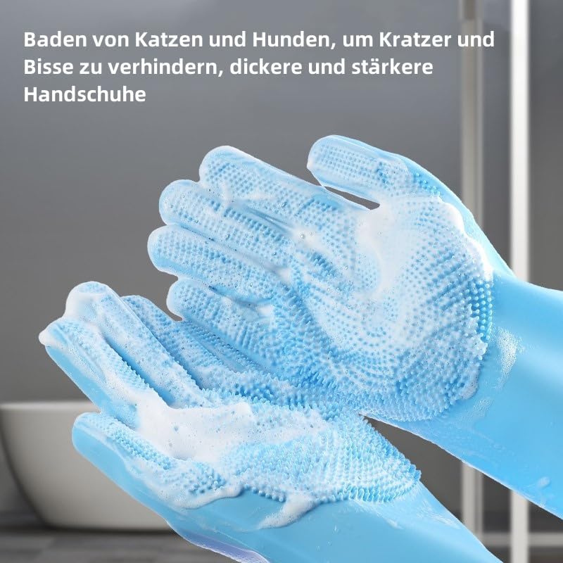 Premium silicone grooming glove for dogs and cats - soft nubs for gentle massage and thorough cleaning when bathing - ideal for grooming and hair removal (grey) grey - BeesActive Australia