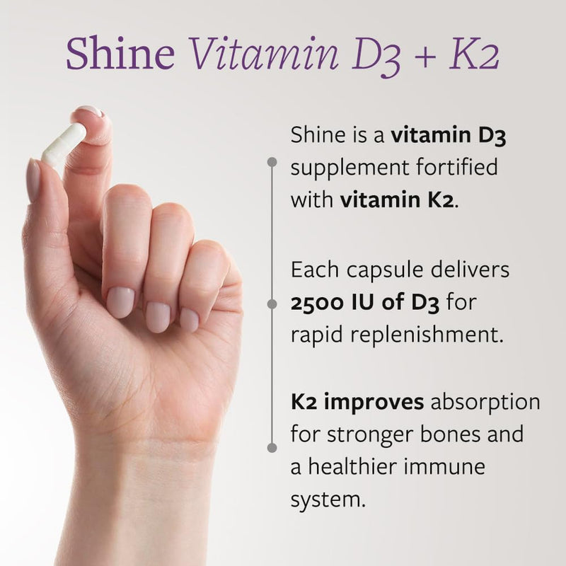 Clean Vitamin D3 K2, 2500 IU D3 + 45mcg MK-7, Bone & Immune Health, 30 Caps
