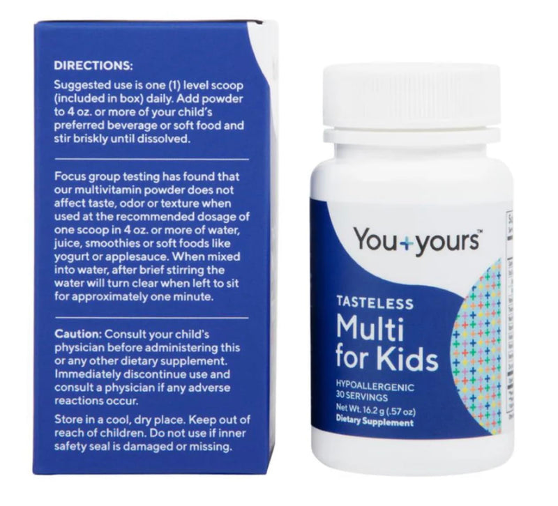 Tasteless Multivitamin Powder for Kids + Toddlers | No Sugar or Sweeteners | Unflavored Kids + Toddler Multivitamin Powder. Add to Beverages or Food. No Sweeteners or Preservatives. 30 servings.