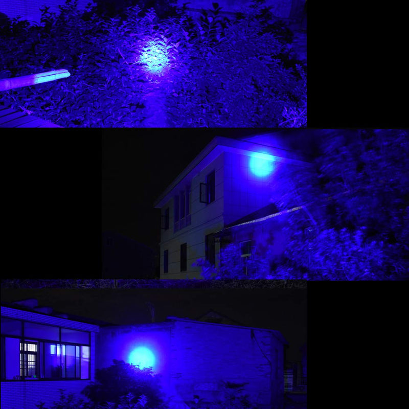 Blue LED Headlamp Flashlight Water Resistant Zoomable 3 Modes Blue Head Lamp for Fishing Hunting Outdoor Activities