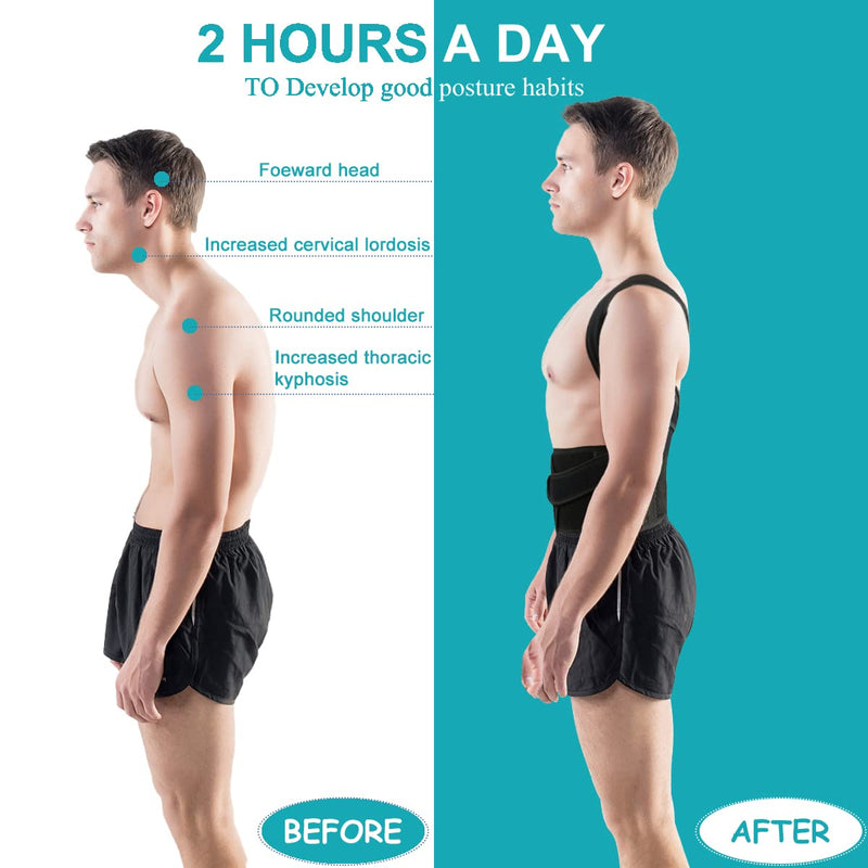 Back Brace Posture Corrector for Women and Men, Relief for Waist, Back and Shoulder Pain, Adjustable and Breathable, Improve Posture XXL(42"-48") XXL(42"-48")
