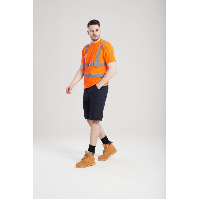 Portwest Hi-Vis T-Shirt RIS Viz Visibility Reflective Safety Work Wear Top ANSI 2, Large Orange