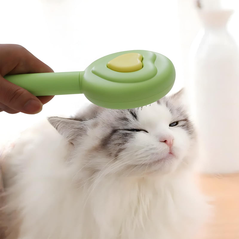Pet Beauty Hair Removal Comb Cat Brush - One click Release Care Cat Comb Dog Hair Removal Brush - Suitable for long and short hair opening comb - Remove loose and falling hair (Green) green - BeesActive Australia