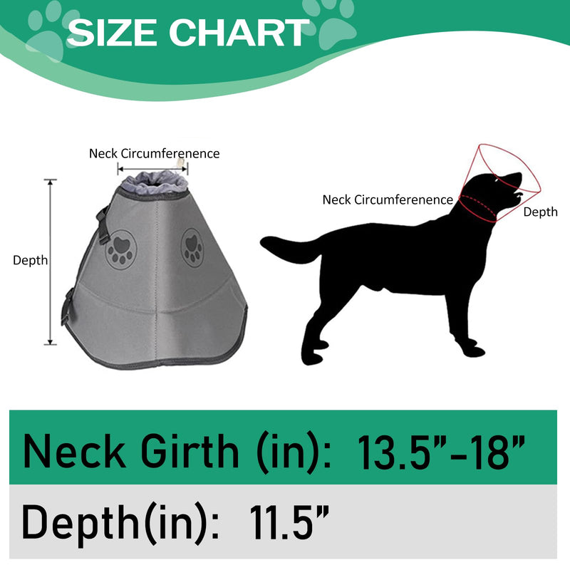 DKDDSSS Dog Collar, Soft Protective Collar, Cone Collars, Adjustable Recovery Collar, Protective Dog Collar, Breathable Pet Elizabethan Dog Collar, Bite Prevention, Grey, L - BeesActive Australia
