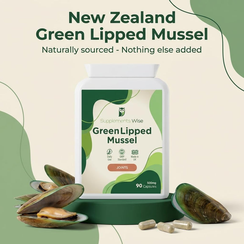 Green Lipped Mussel for Dogs - Also for Humans - 90 x 500mg - Green Lipped Mussel Capsules - Pure New Zealand Powder - Hip, Knee and Joint Care Supplement - Naturally Contains Omega 3 90 count (Pack of 1)