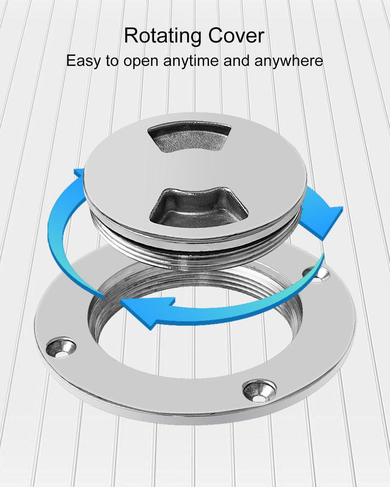 Round Boat Hatch Cover Used for Inspection Hatch Cap, Non Slip Detachable Cover for Marine Boat Yacht Black Boat Hatch 3'' 316 Stainless Steel