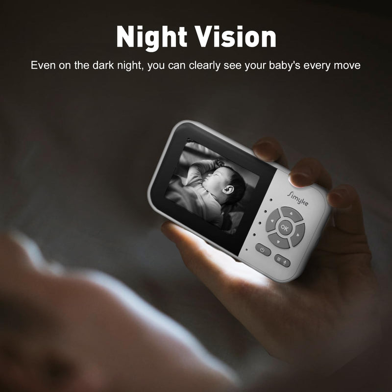 Upgrade Video Baby Monitor,WiFi Baby Camera,2.8" Display and App Control,1200ft Long Range,2 Way Talk,Auto Night Vision,Sound Alert,VOX,Temperature Sensor 5 Lullabies Feeding Remind,Home Use BME28-1