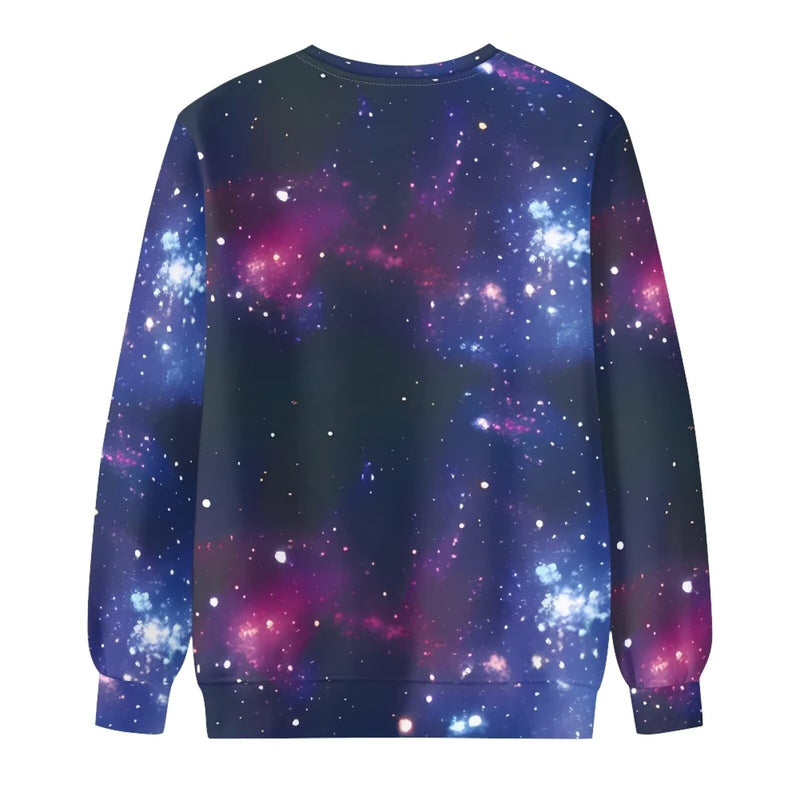 AFPANQZ Sweater Men's Long Sleeve Seamless Pullover Sweatshirt Crewneck Lightweight Outdoor Running Autumn Winter Large Galaxy Space