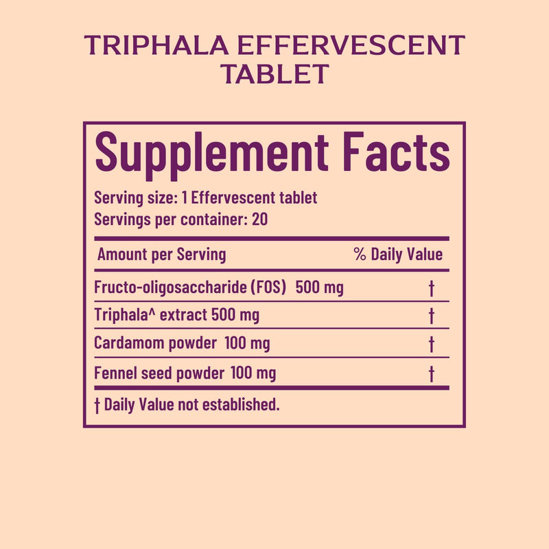 Triphala Effervescent | Relieves Constipation, Colon Cleanse, Improves Digestive Health & Manage Weight | with Ayurvedic Herbs, Triphala &Saunf along with Prebiotics|20 Tablets (Pack of 2) 40 Count (Pack of 1) - BeesActive Australia