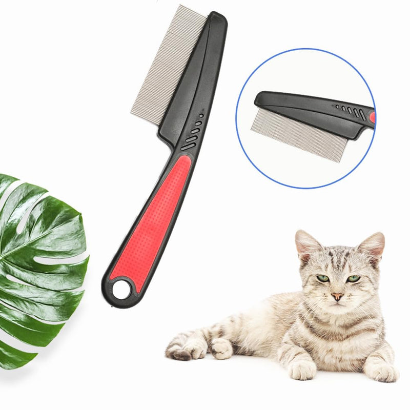 LJFEA Flea Comb for Dogs Cats Pack of 2 Professional Dog Cat Lice Comb Dust Comb Flea Comb Coarse & Fine Teeth Stainless Steel Lice Flea Comb - BeesActive Australia
