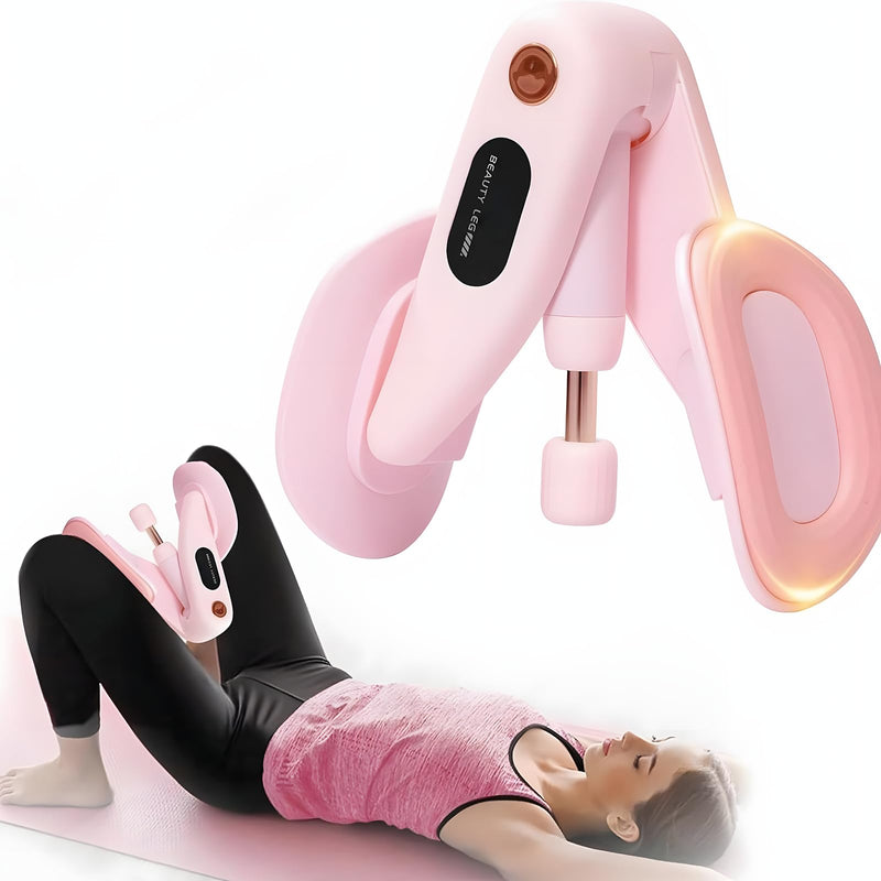 Inner Thigh Exerciser , Thigh Master Trainer - Dual-Action Home Gym Equipment for Women Pink