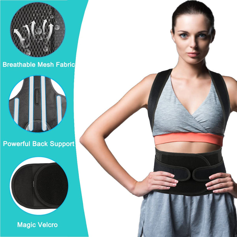 Posture Corrector for Men and Women,Adjustable Back Brace for Upper and Lower Back Pain Relief - Improve and Neck,Shoulder,Back Relieve L(33"-37") L(33"-37")