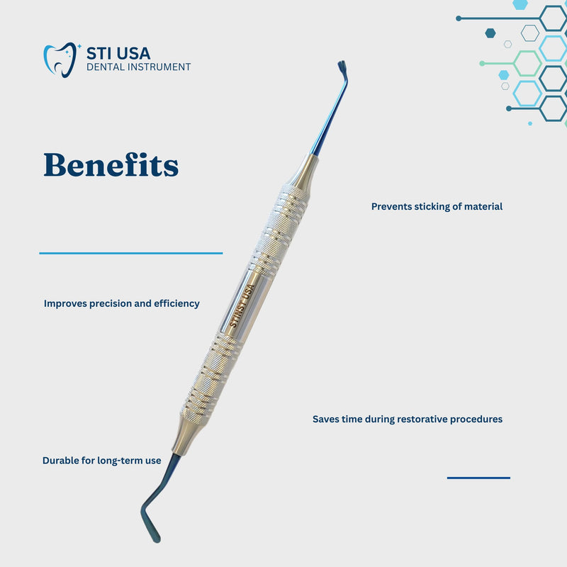 Dental Composite Filling Woodson 2 – Stainless Steel Tools for Resin Application Cavity Filling Shaping – Autoclavable Dental Instruments for Dentists and Students Plugger and Paddle Handle 9