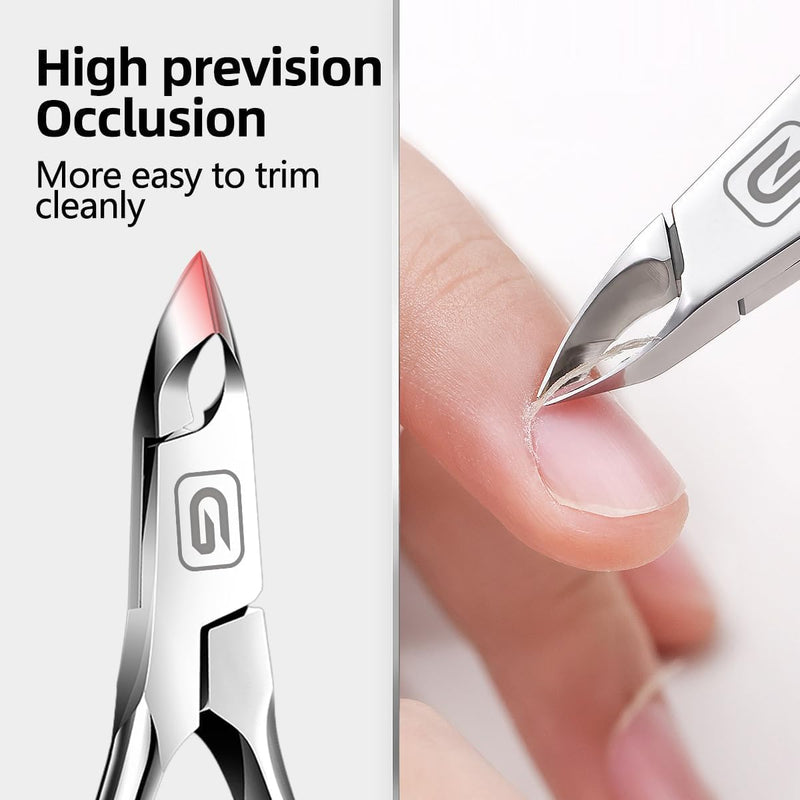 Cuticle Trimmer 3/4 Jaw Extremely Sharp Cuticle Nippers Scissors Stainless Steel Clippers Cutter Remover Pedicure Manicure Nail Tool, cuticle pusher, nail cuticle trimmer professional cuticle cutter Cuticle Nippers+cuticle Pushers/Colorful-b - BeesActive Australia
