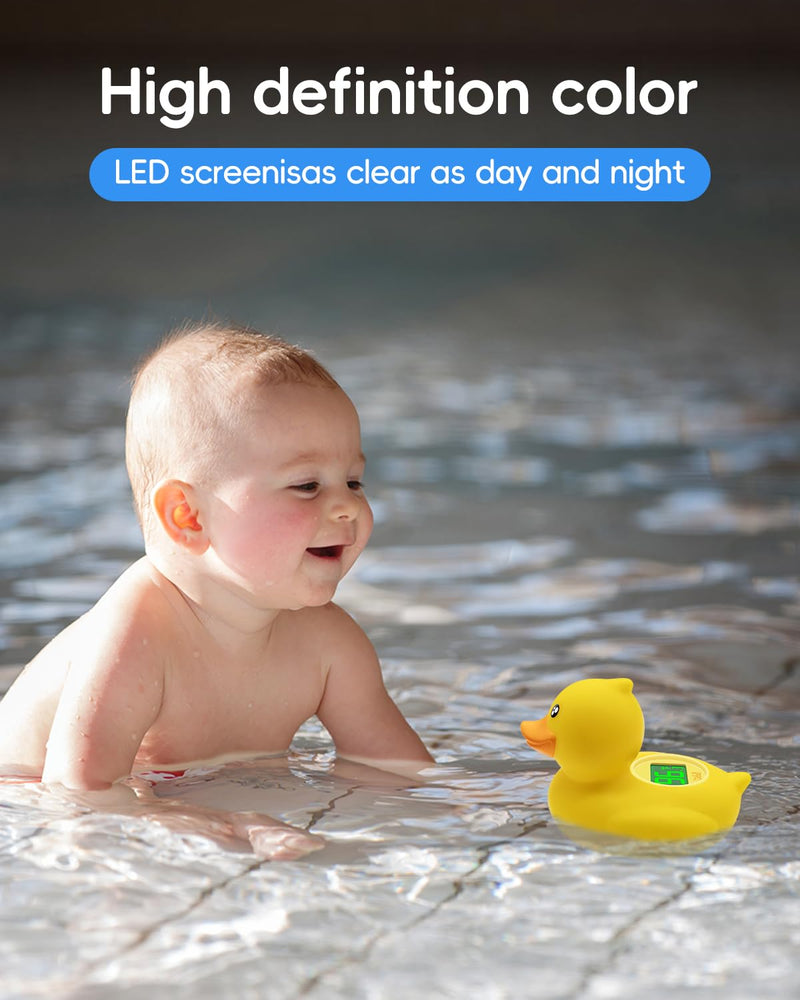 b&h Duck Rechargeable Baby Bath Thermometer - Fast Temperature Reading, Digital Water Thermometer for Bathtub and Room, Safety Infant Floating Bath Toy, Baby Bath Essentials baby duck