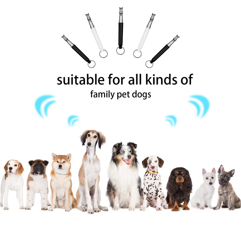 Dog Whistle，2 Pcs Dog Ttraining Whistles，Professional Recall Dog Training Whistles，Dog Whistle to Stop Barking Neighbors Dog，Adjustable Silent Dog Whistle，Black and White，with Lanyard - BeesActive Australia