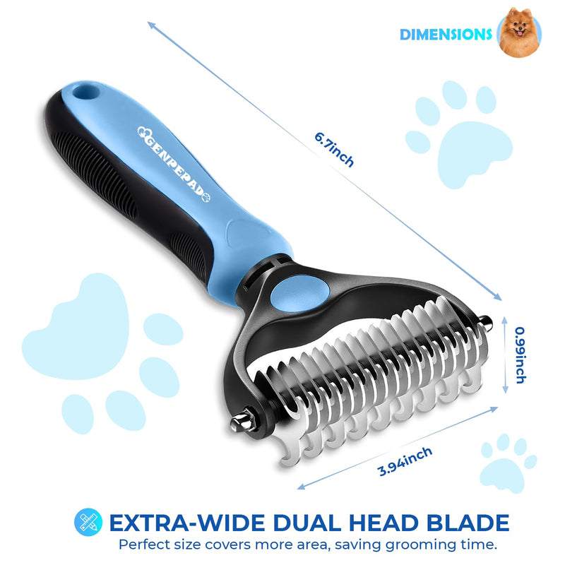 Undercoat Rake for Dogs & Cats, Dematting Comb with Extra Wide Double-Sided Stainless Steel Teeth for Detangling, Deshedding, Brushing, Thinning & Removing Shed Fur, Knots, Mats, and Tangles in Pets - BeesActive Australia