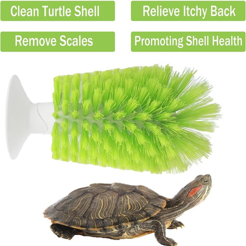 Turtle Brush with Suction Cup for Tank Scratches Back Brush Shell Cleaning Brush Scrub Red Eared Slider Turtle Exfoliate Brush for Remove Turtle Shell Scutes (Grey) Gray - BeesActive Australia