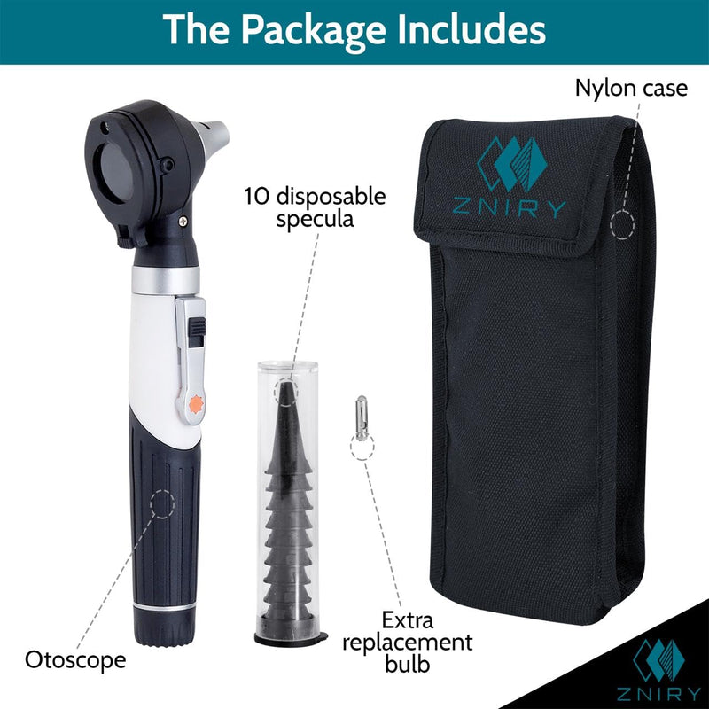 Fiber Optic Mini Otoscope - Ear Scope with Light, Ear Infection Detector (Black Color) - BeesActive Australia