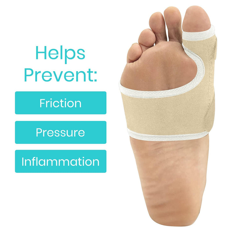Vive Bunion Brace (Pair) - Big Toe Corrector Straightener with Splint - Hallux Valgus Pad, Joint Pain Relief, Alignment Treatment - Orthopedic Sleeve Foot Wrap Support for Men and Women (Beige) Beige