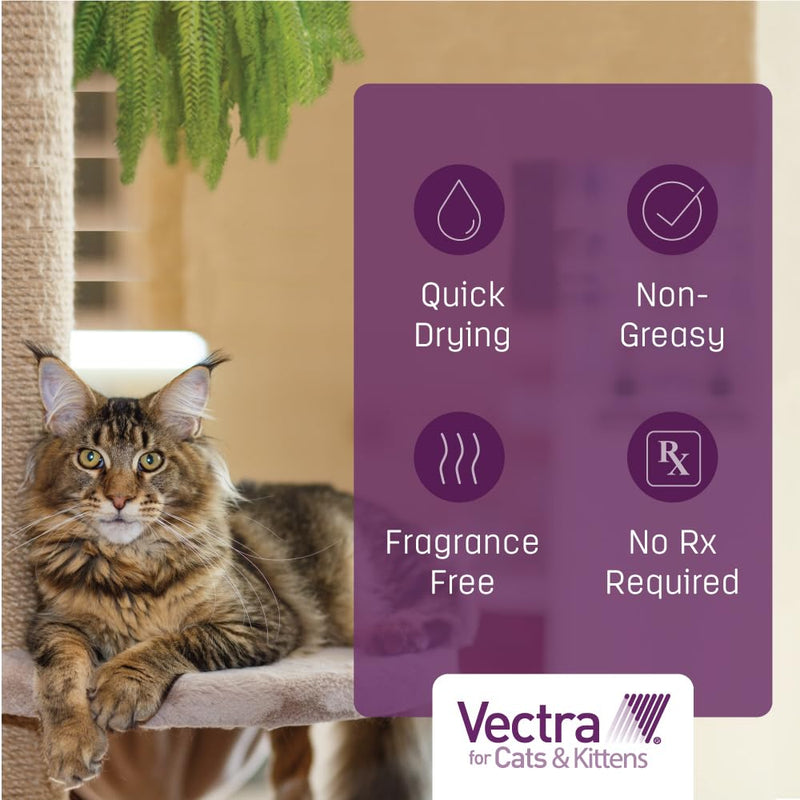 Vectra for Cats & Kittens Flea Treatment & Prevention for Small Cats (2-9 lbs.) 3-Month Supply 3 Pack