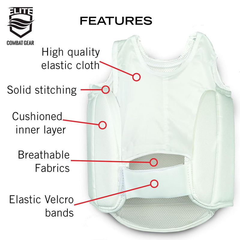 Karate Chest Guard for Kids & Adults. Martial Arts Body Protector. Medium