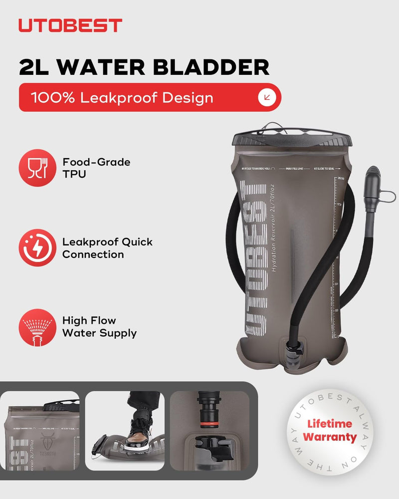 Upgrade Running Hydration Vest 10L, Running Backpack for Women Men Multi-Functional Storage, Adjustable Water Vest for Trail Marathon Race Jogging Cycling Black with 2L Bladder ML (Chest Size:35-40inch)