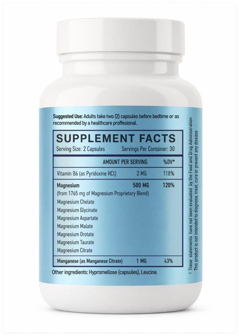 Magnesium Complex 7-in-1 with Vitamin B6 – High Absorption Blend for Sleep, Stress Relief & Muscle Recovery – 7 Forms Magnesium Supplement – Calm Mood Support – 60 Vegan Capsules – LF Laboratories 1
